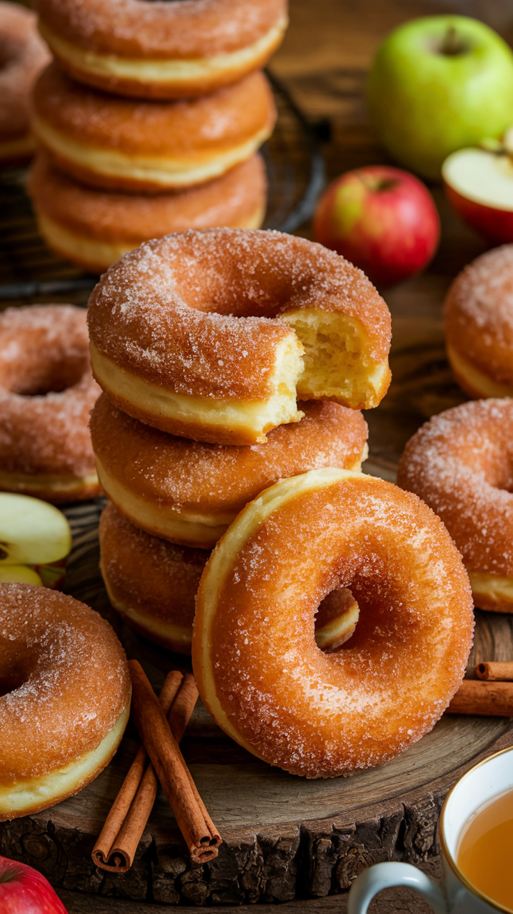 Cinnamon Sugar Apple Cider Donuts